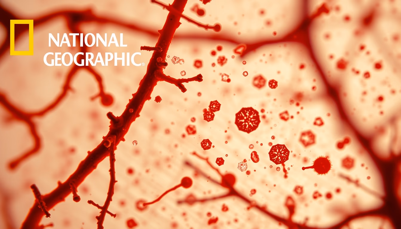 electron microscope sample in editorial style