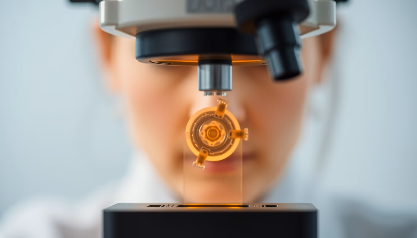 electron microscope sample in editorial style