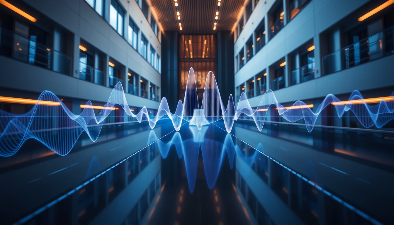 electronic music waveform in editorial style