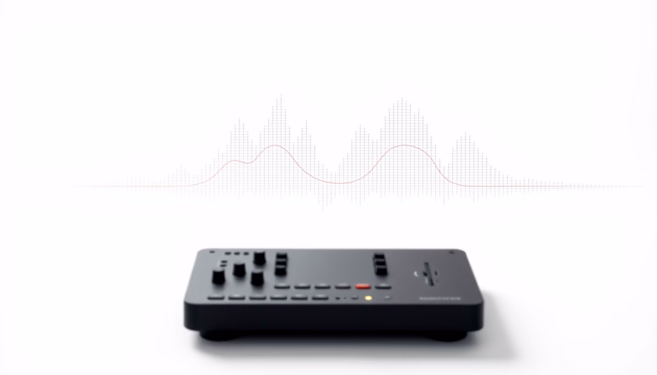 electronic music waveform in editorial style