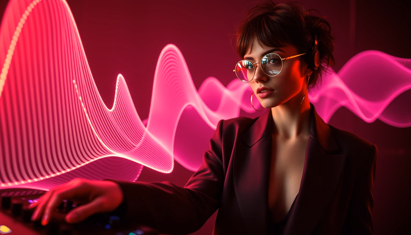 electronic music waveform in editorial style