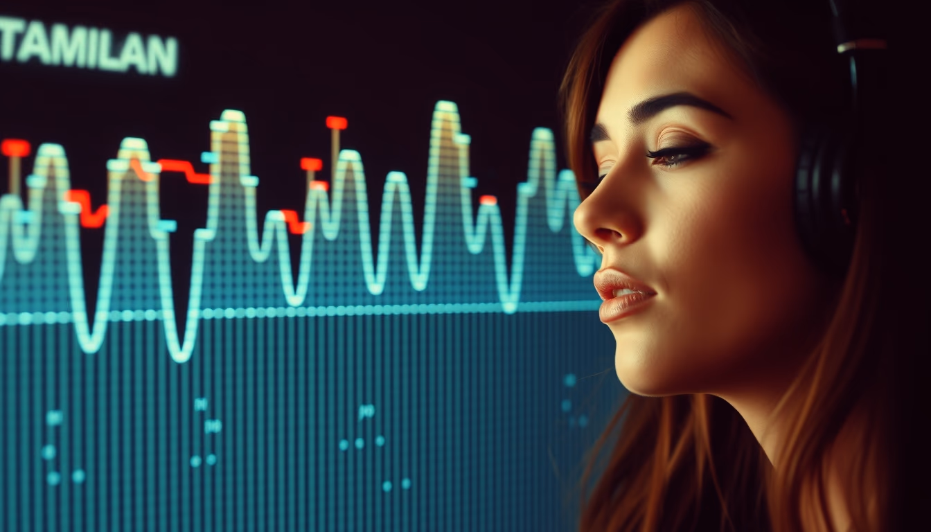 electronic music waveform in editorial style