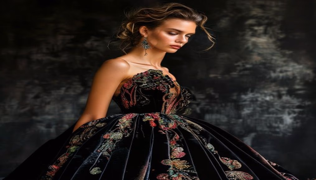 Elie saab embroidered gown couture em fotografia editorial de luxo
