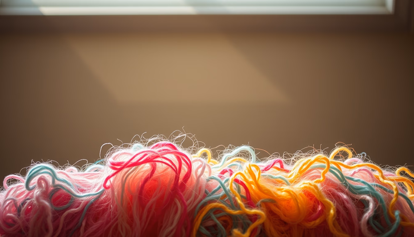 embroidery floss rainbow in editorial style