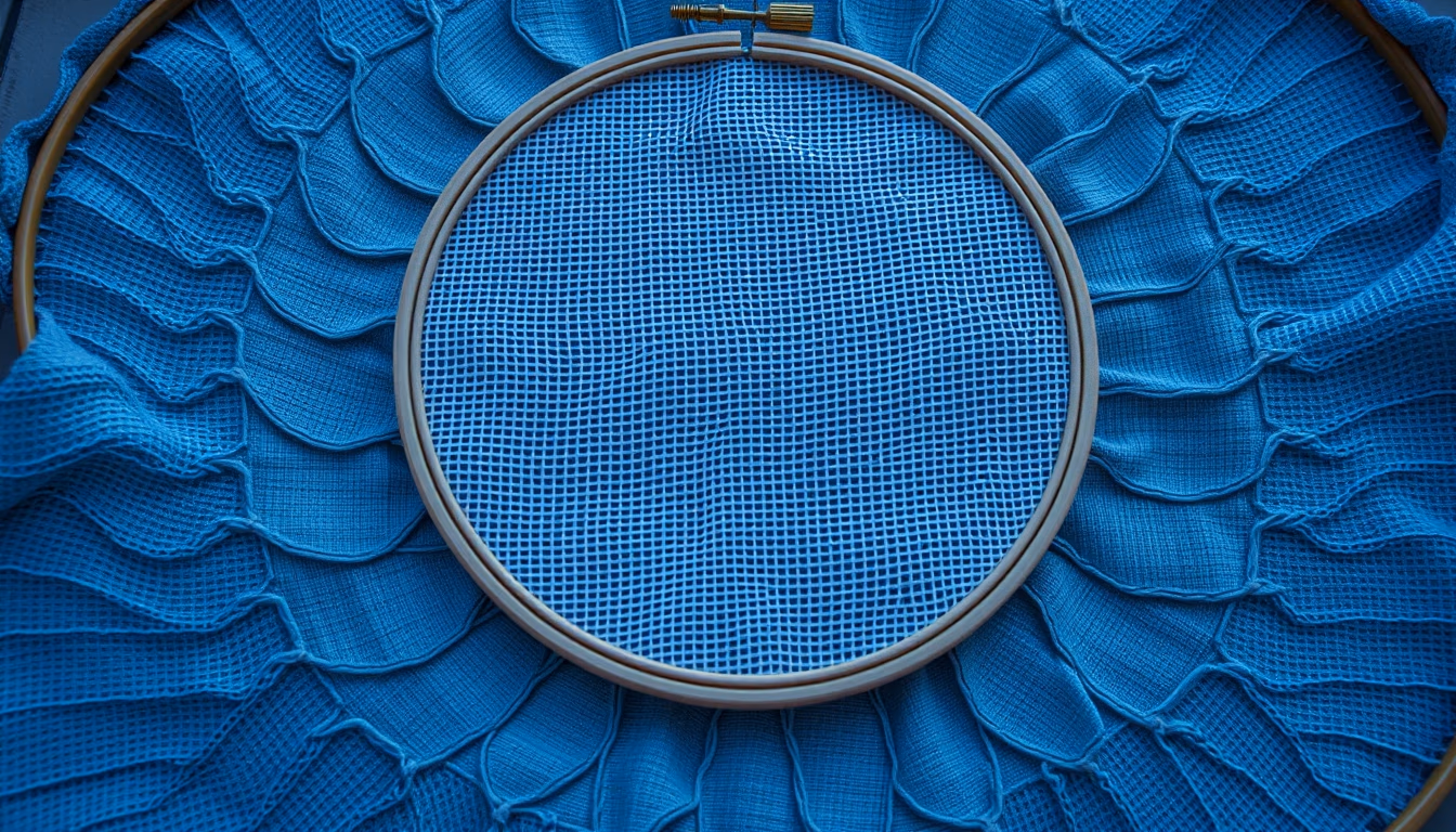 embroidery hoop pattern in editorial style