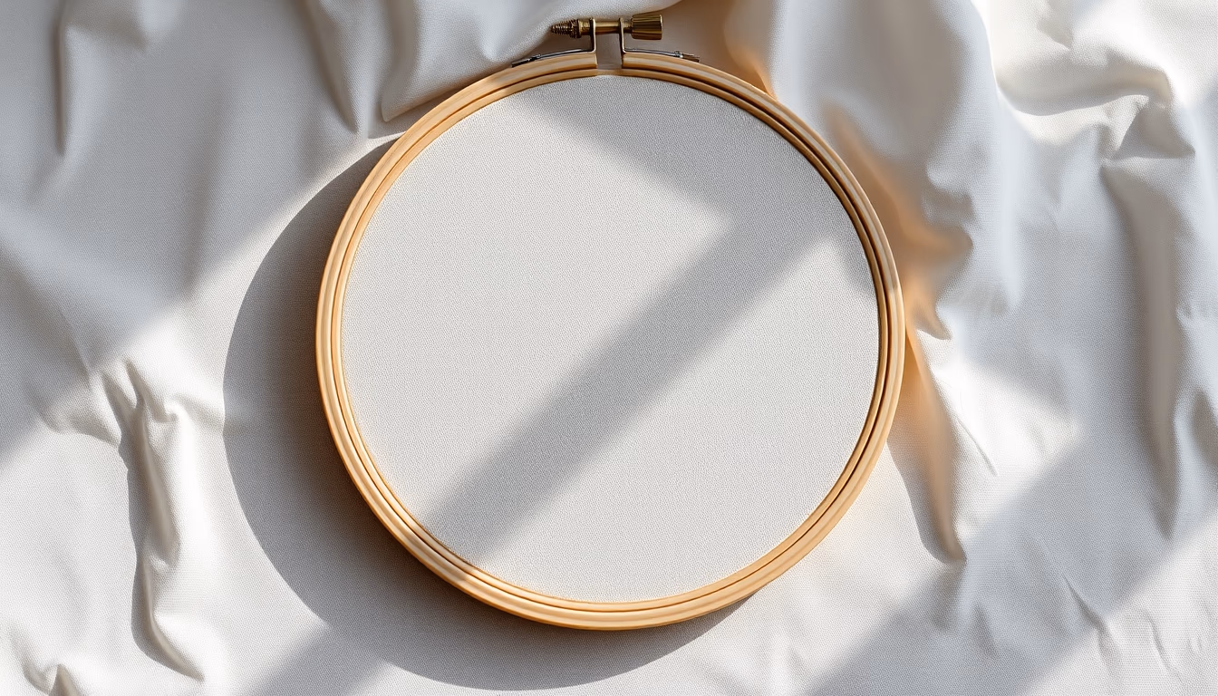 embroidery hoop pattern in editorial style