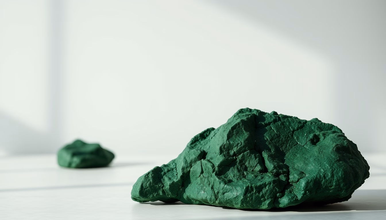 emerald rough green in editorial style