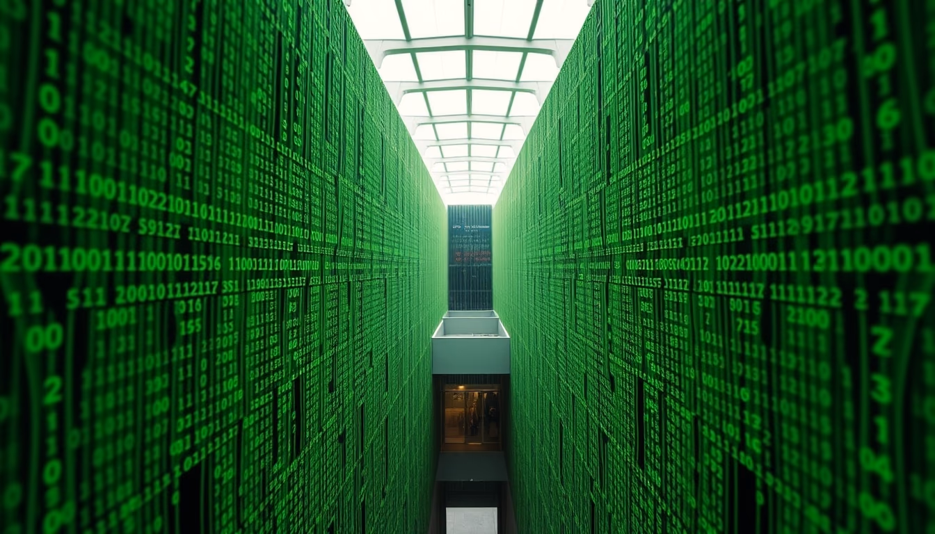 encryption matrix green code in editorial style