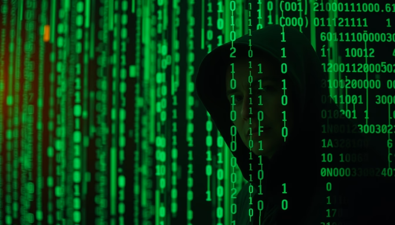 encryption matrix green code in editorial style