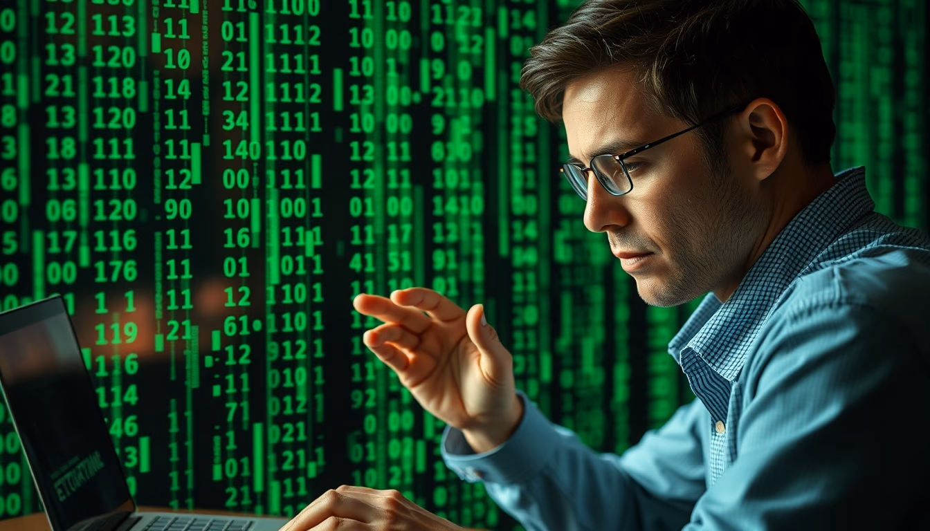 encryption matrix green code in editorial style