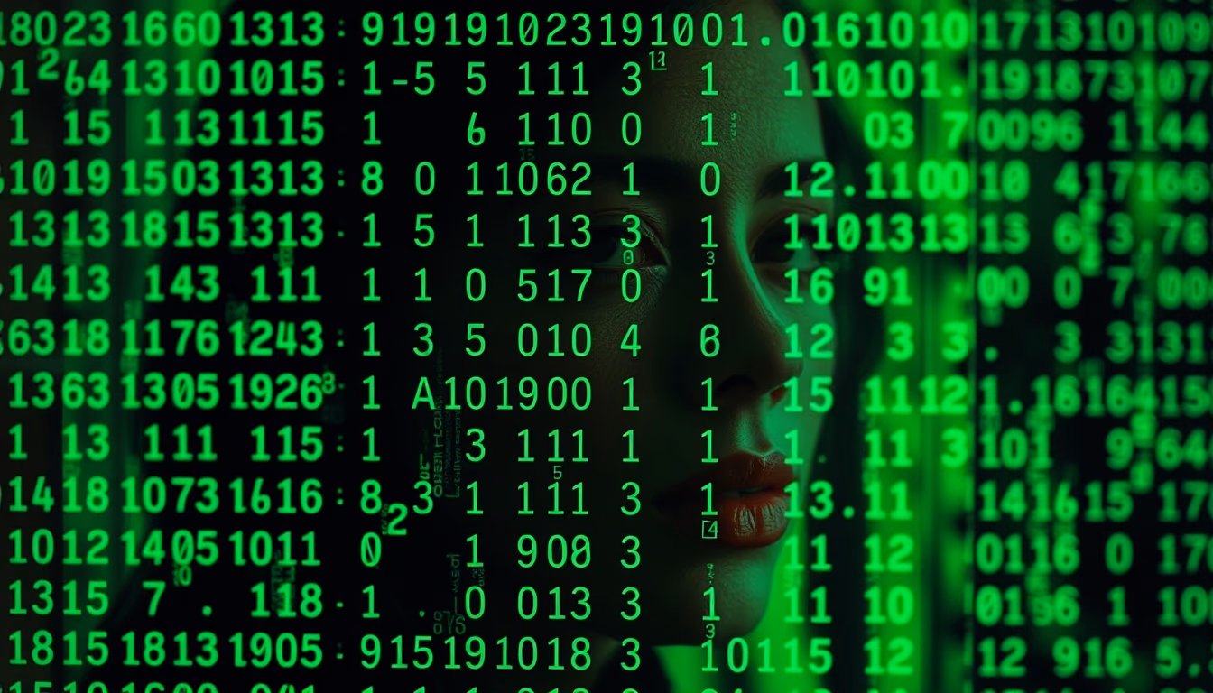 encryption matrix green code in editorial style