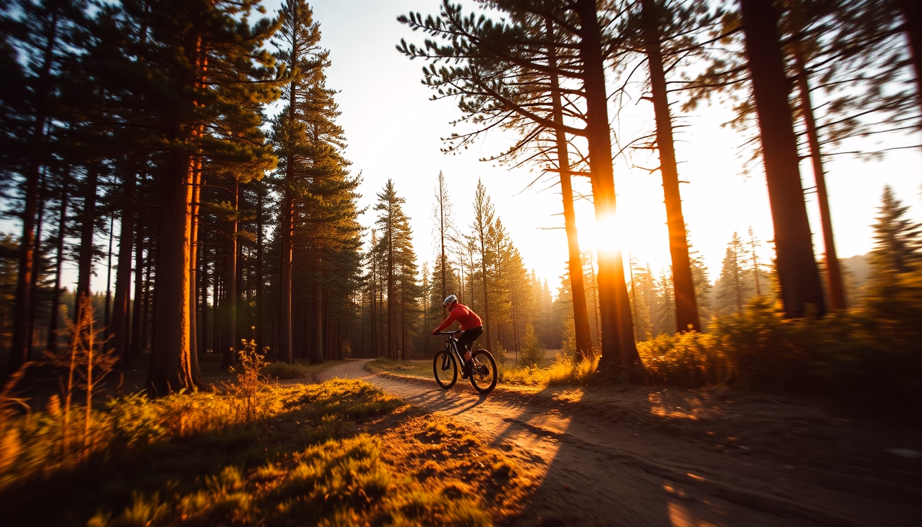 enduro bike forest in editorial style
