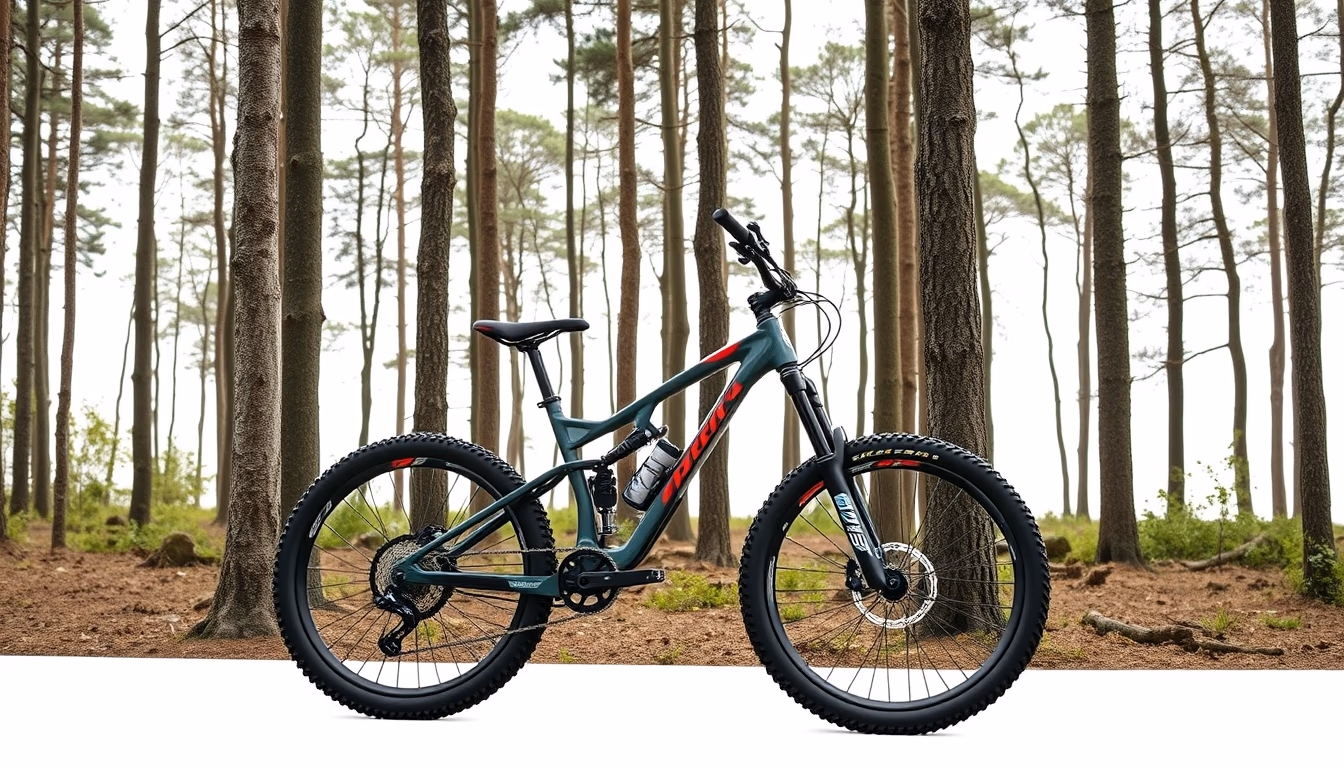 enduro bike forest in editorial style