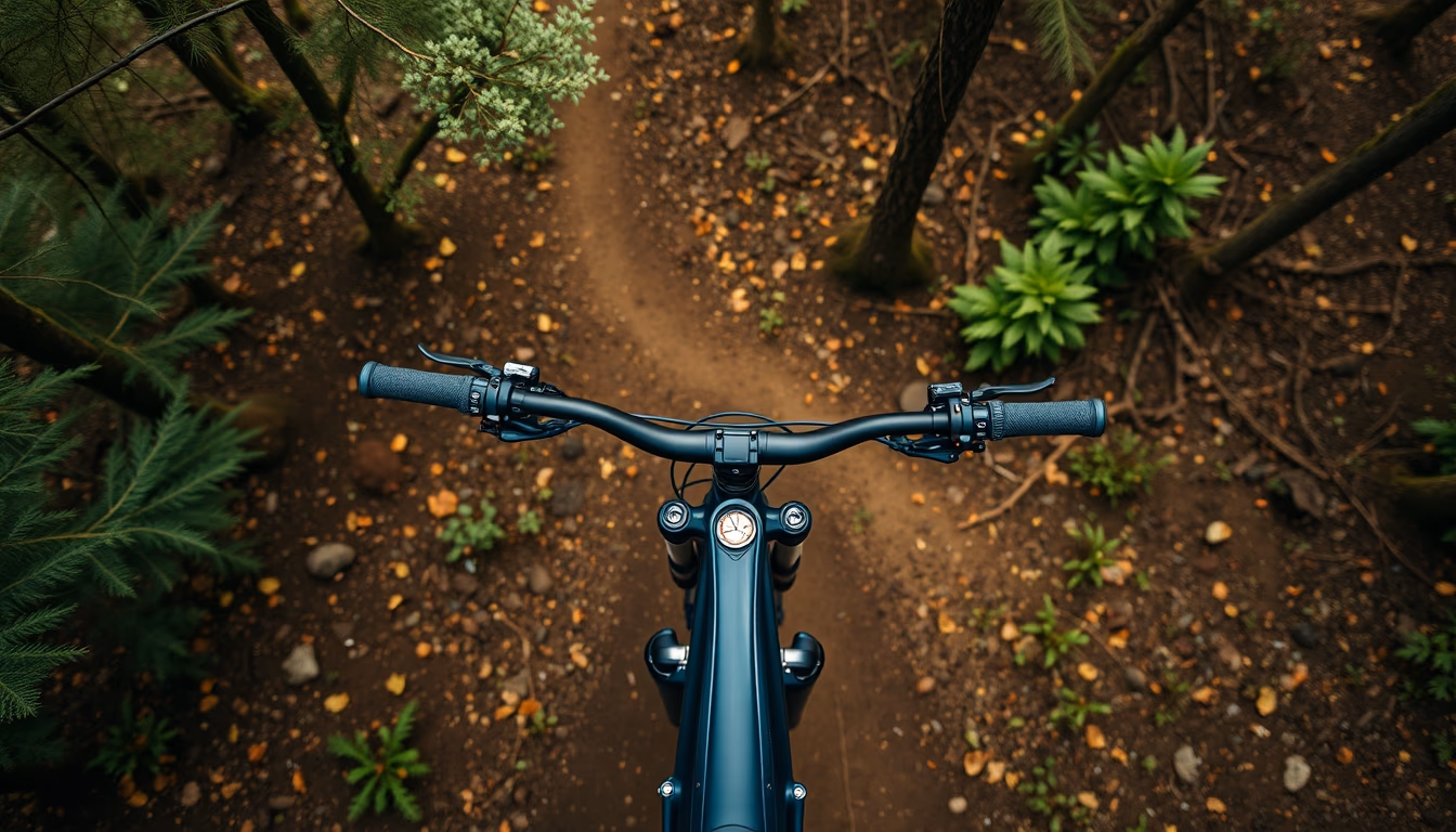 enduro bike forest in editorial style