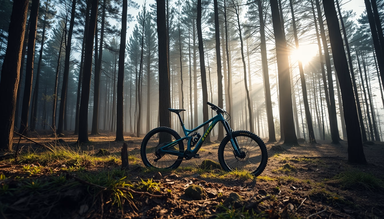 enduro bike forest in editorial style