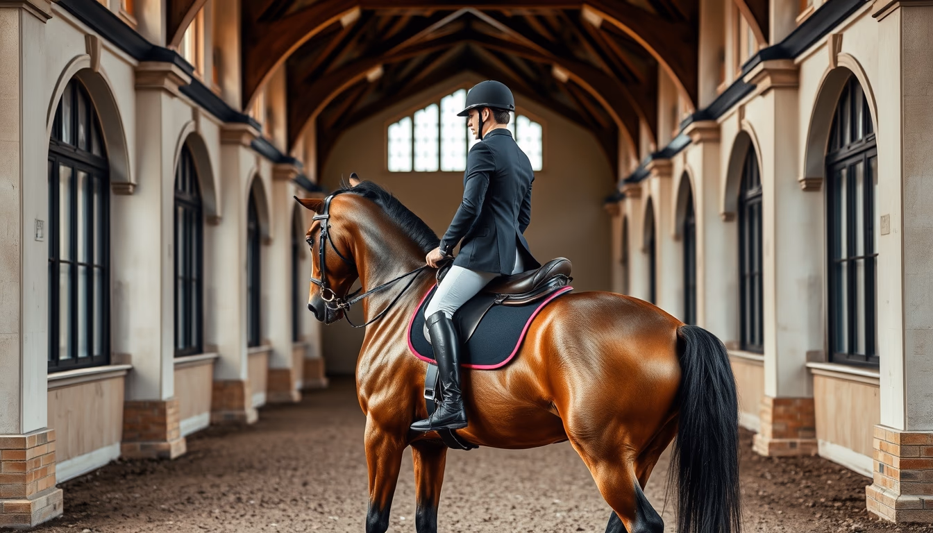 english saddle dressage in editorial style