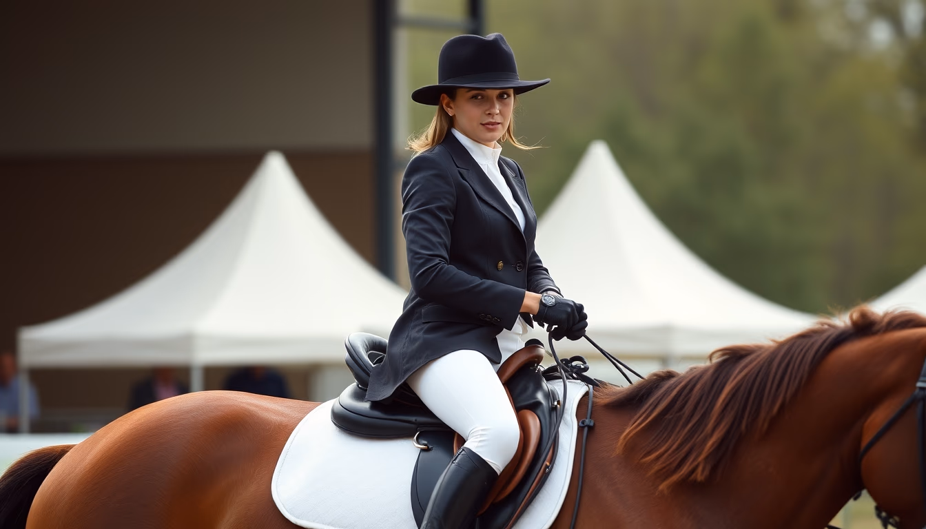 english saddle dressage in editorial style