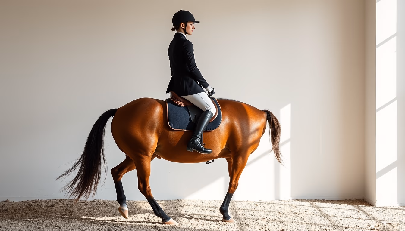 english saddle dressage in editorial style
