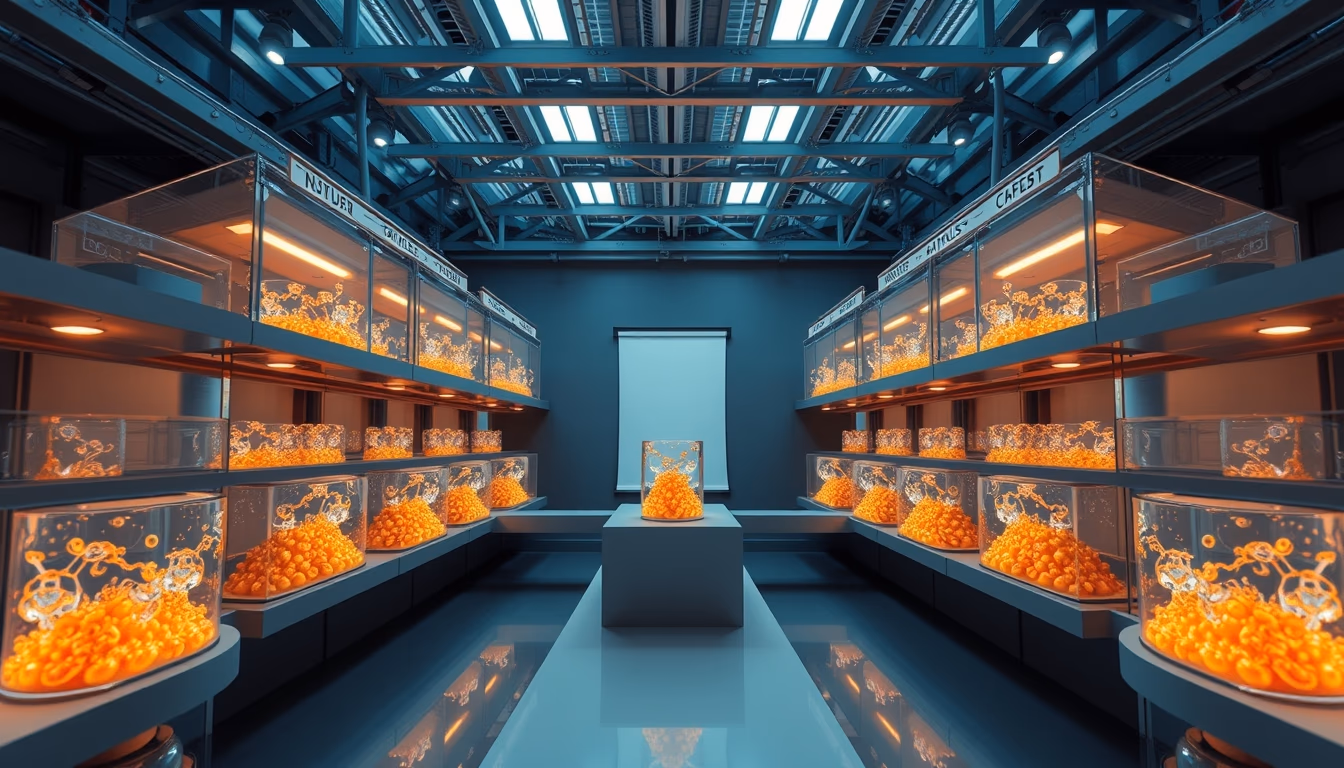 enzyme catalysis 3d in editorial style