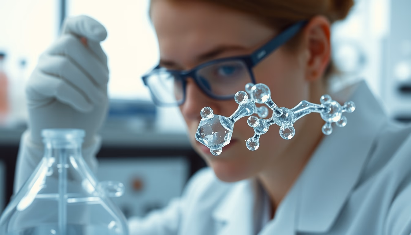 enzyme catalysis 3d in editorial style