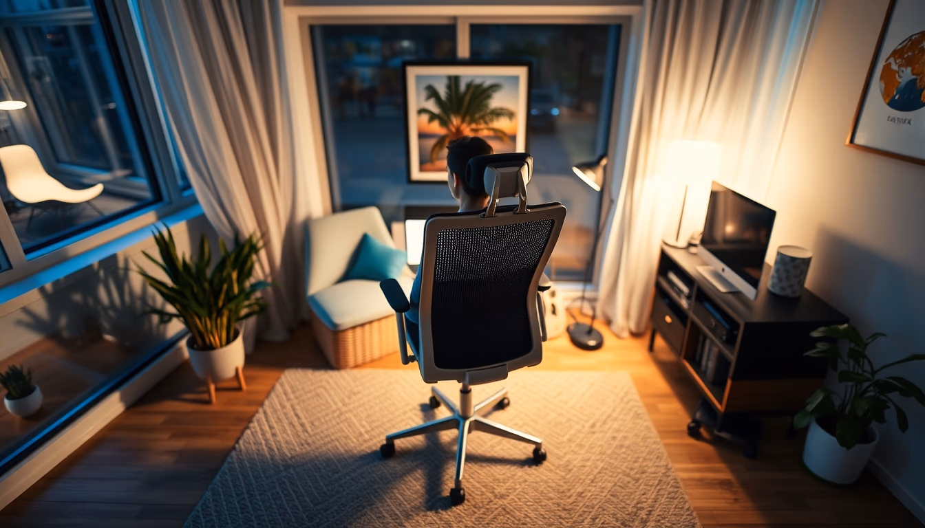 ergonomic chair home in editorial style