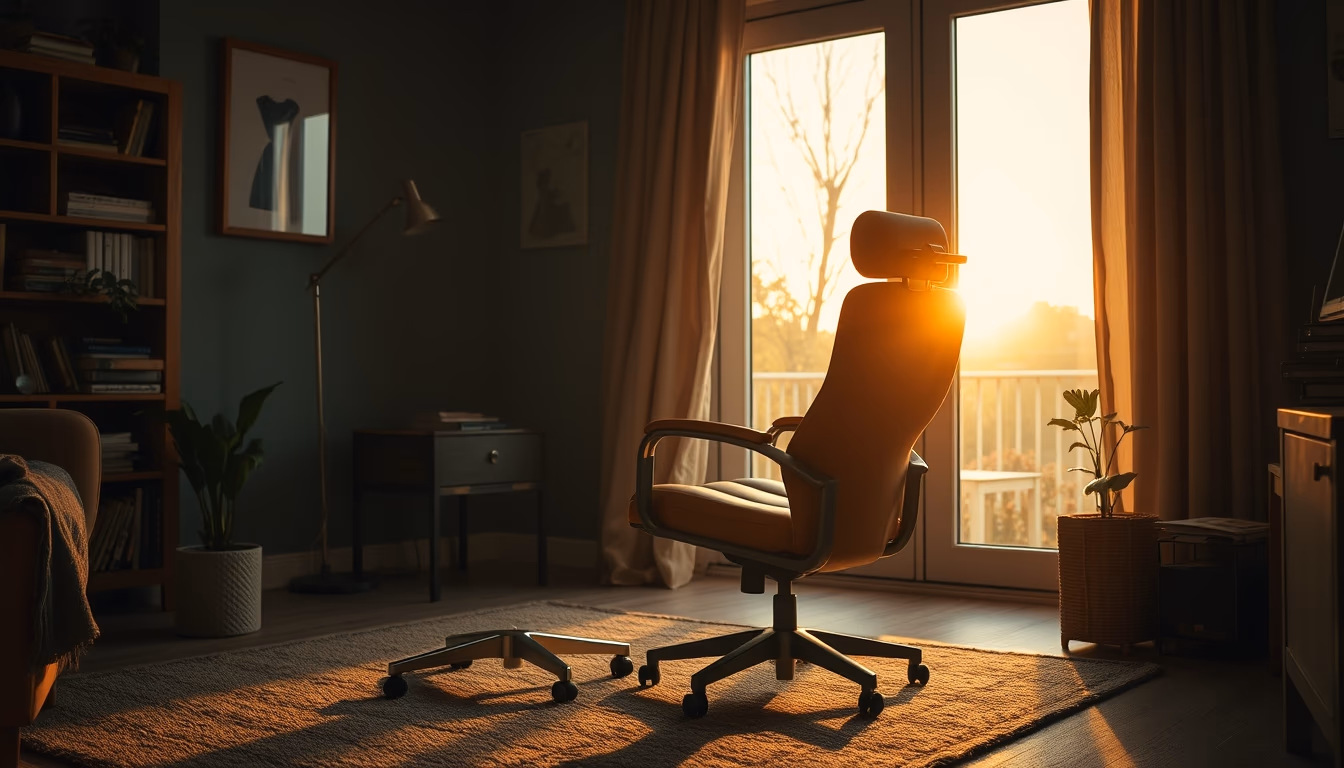 ergonomic chair home in editorial style