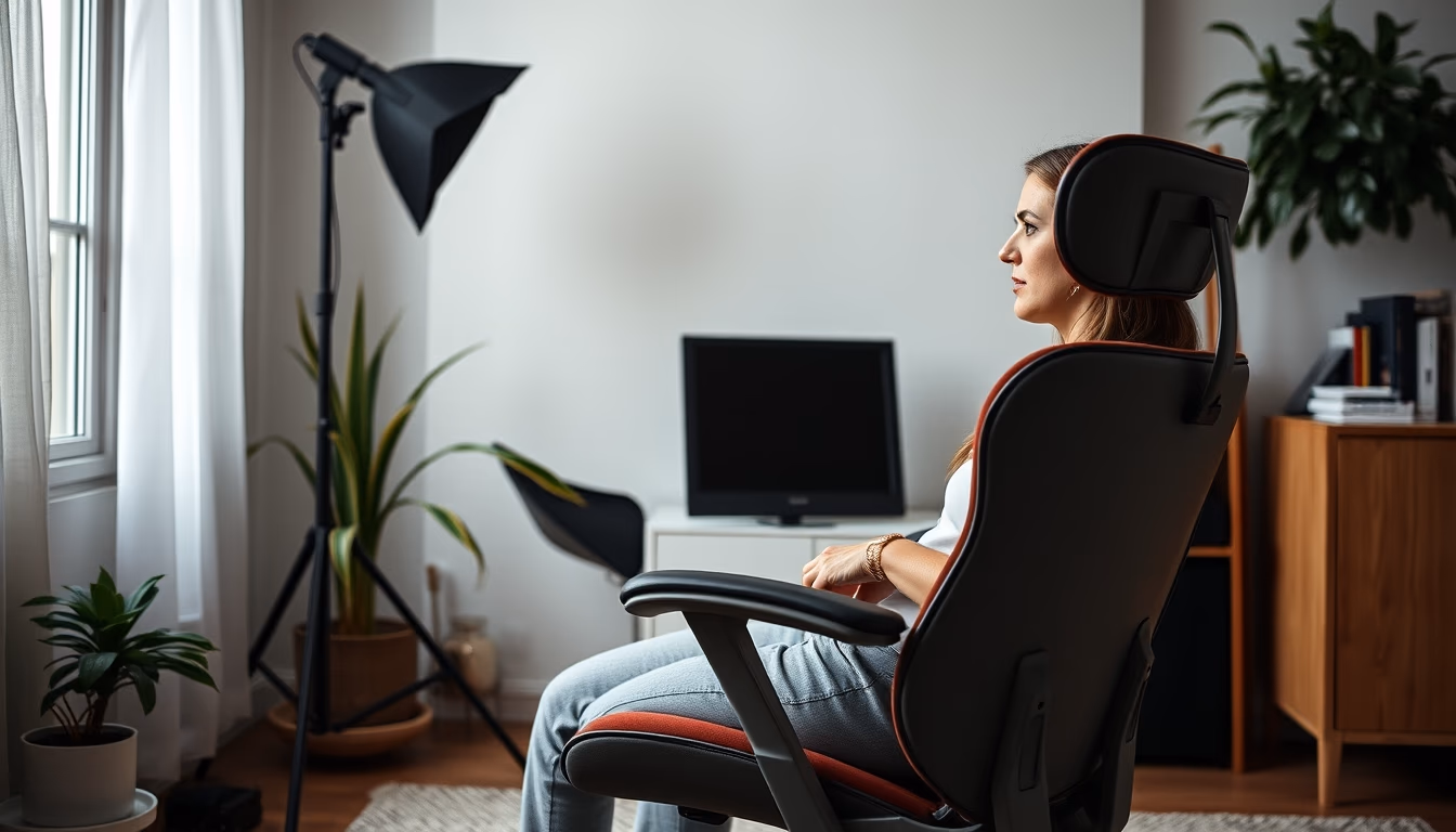 ergonomic chair home in editorial style