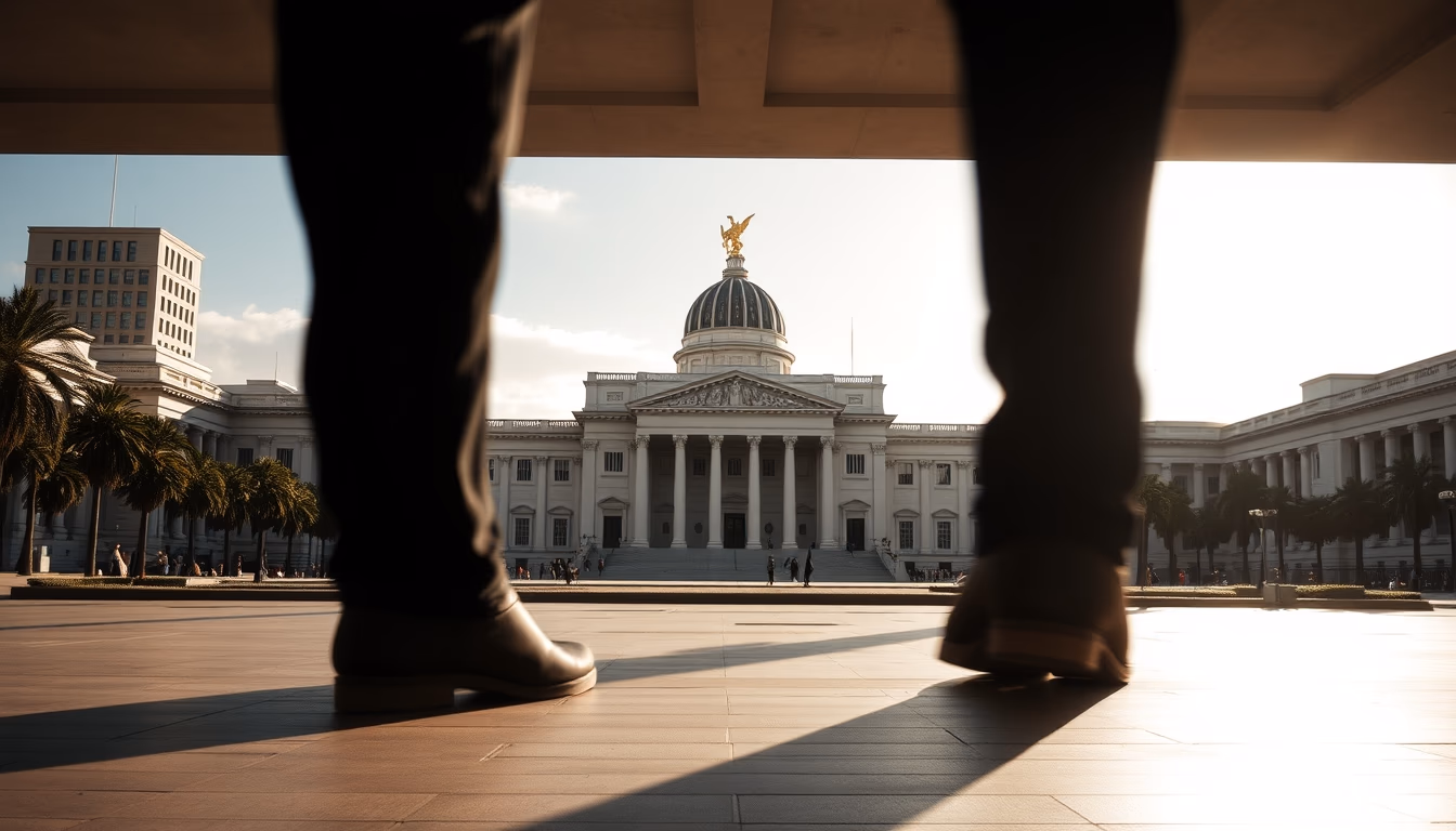 Brasília Ministries Esplanade with National Congress and ministerial buildings aligned in editorial style