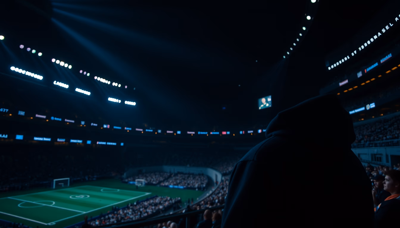 esports stadium dark in editorial style