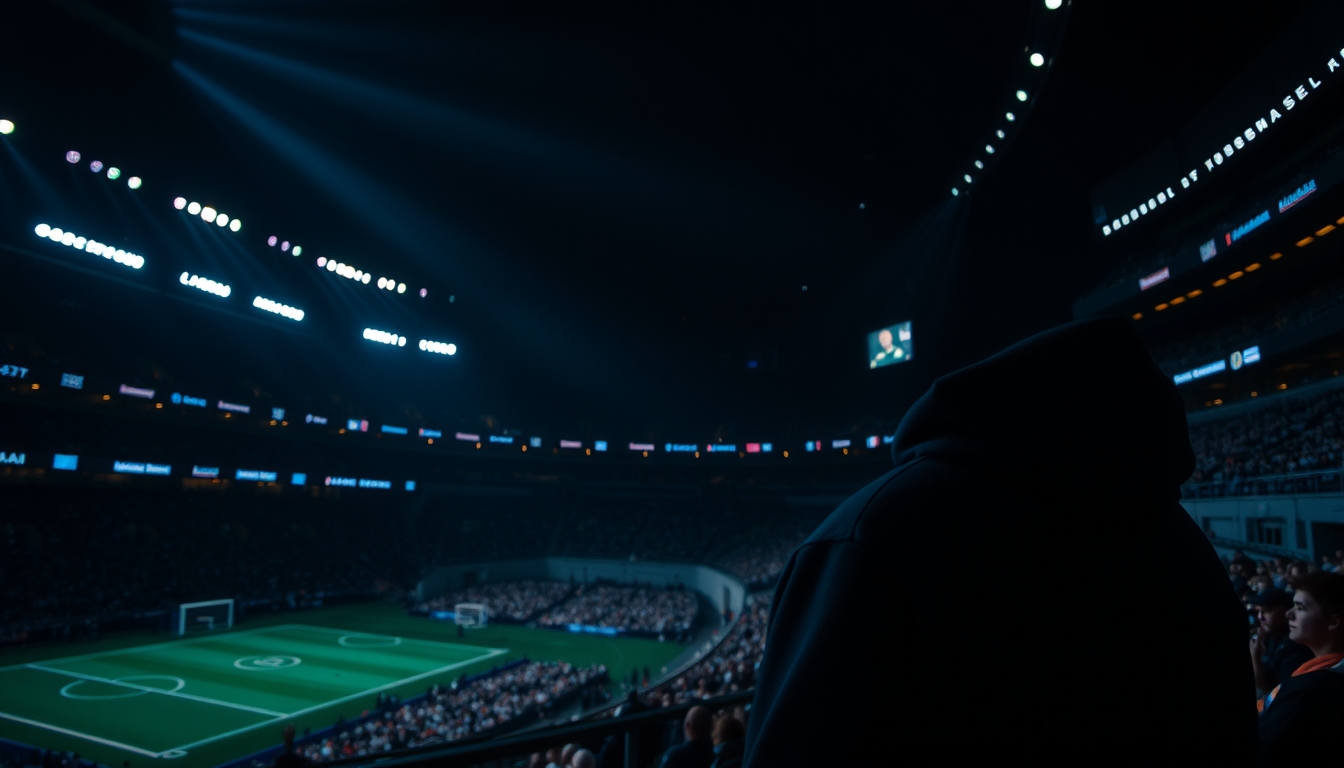 esports stadium dark in editorial style
