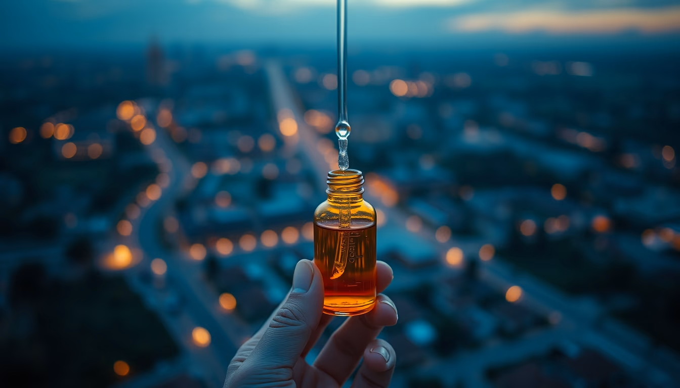 essential oils dropper in editorial style