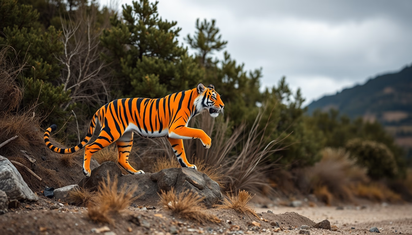 esso tiger sign in editorial style