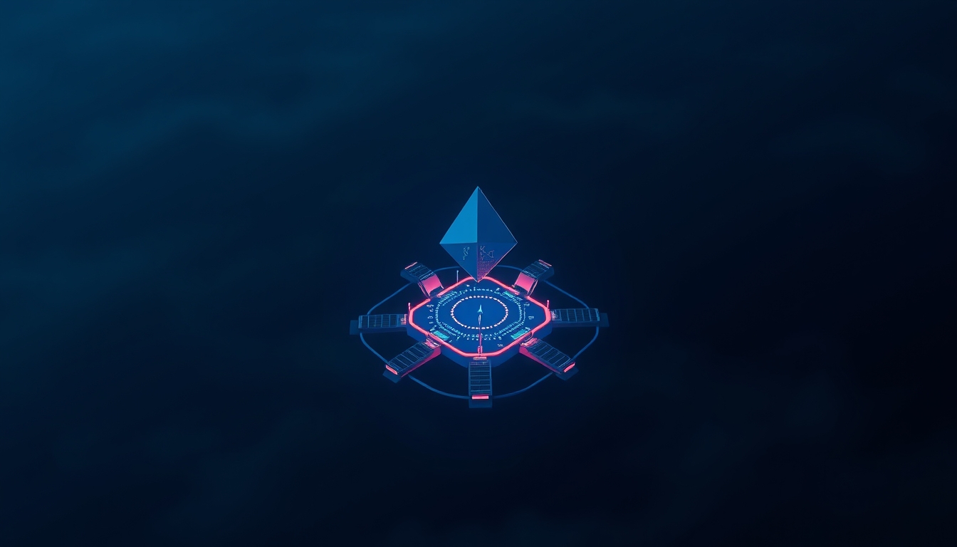 ethereum 3D render on dark gradient in editorial style