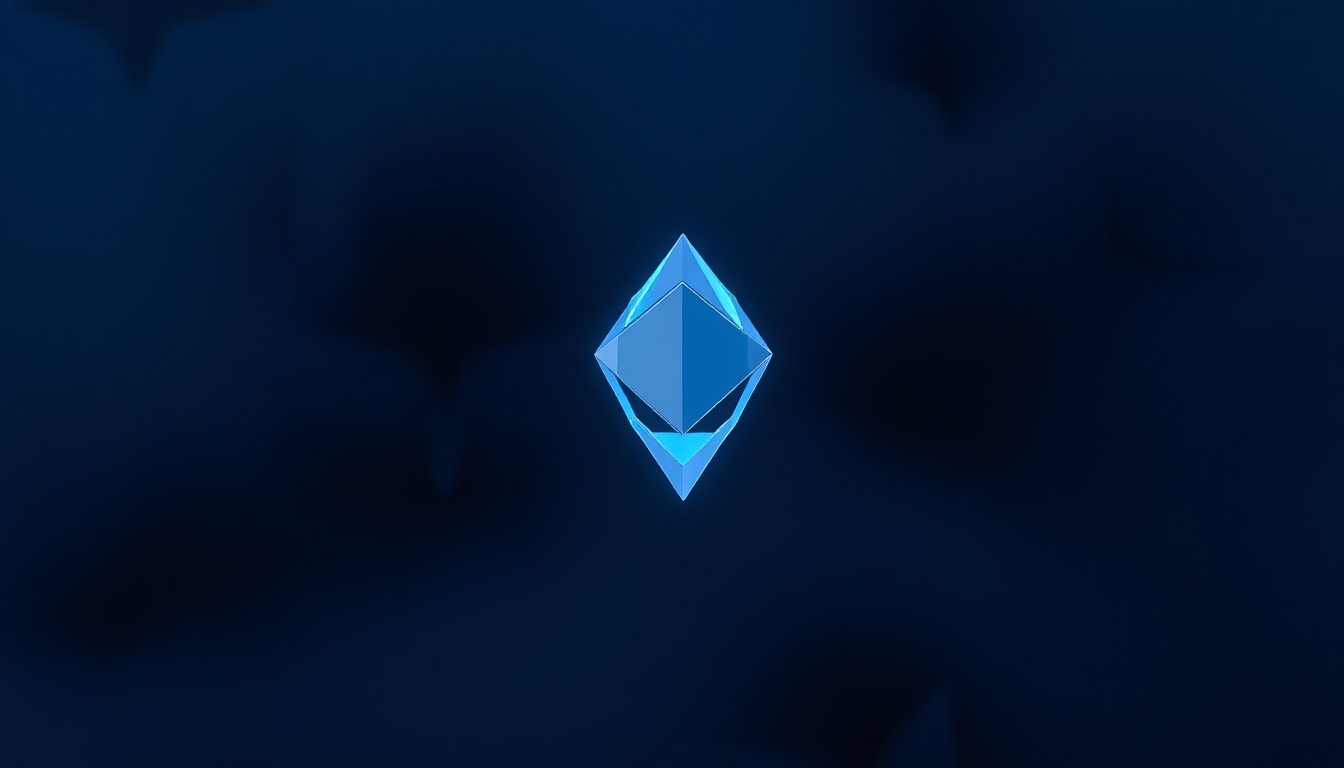 ethereum 3D render on dark gradient in editorial style