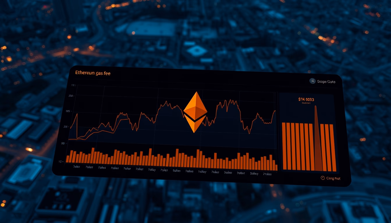 ethereum gas fees dashboard chart in editorial style
