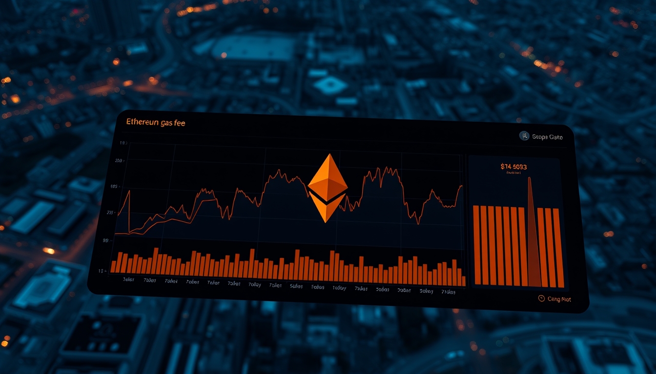 ethereum gas fees dashboard chart in editorial style