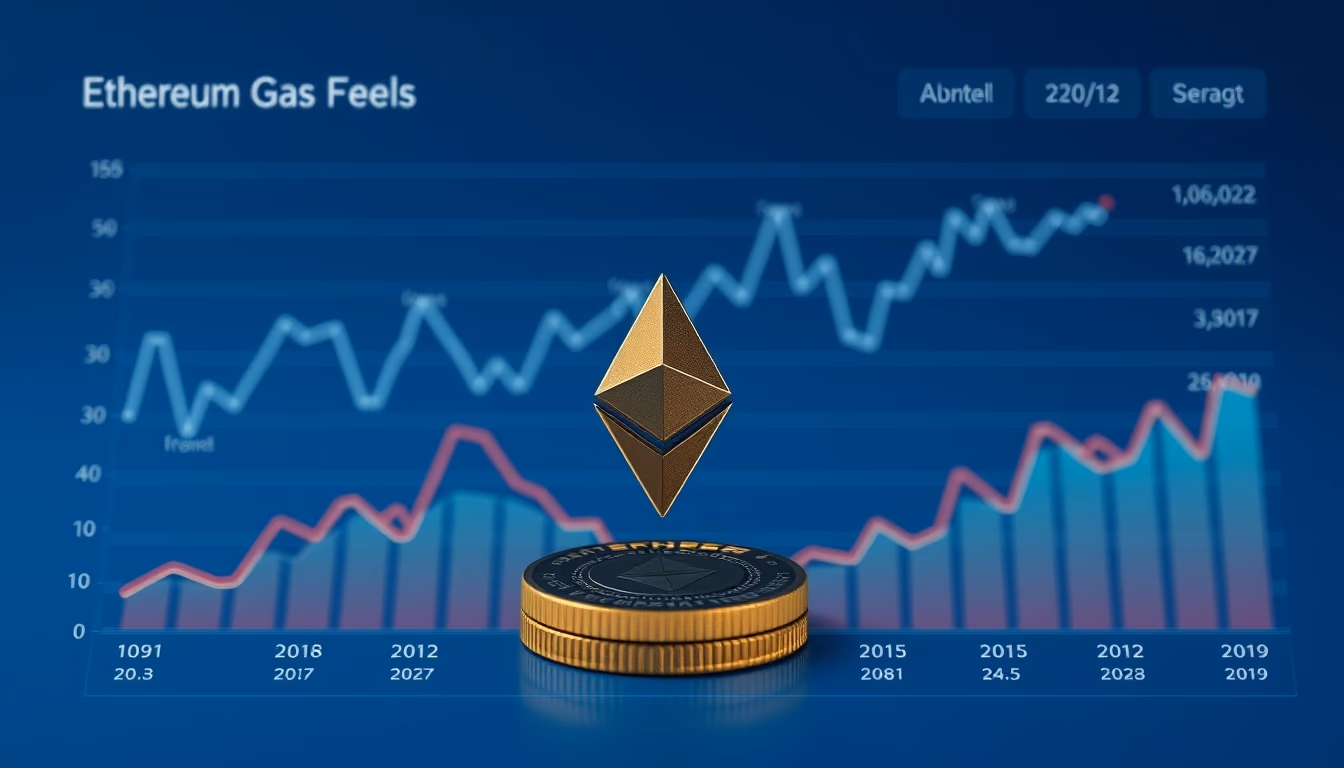 ethereum gas fees dashboard chart in editorial style