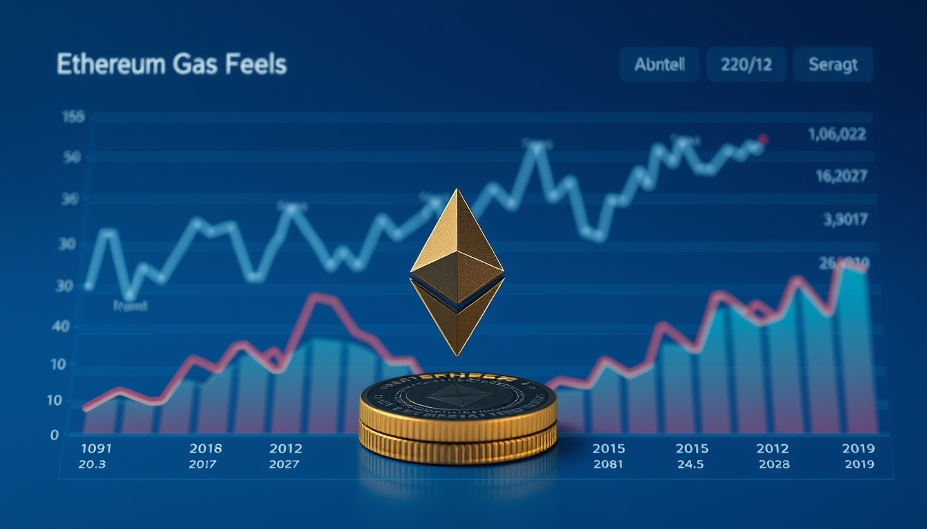 Ethereum gas fees dashboard chart em estilo editorial