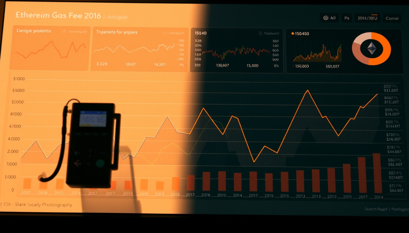ethereum gas fees dashboard chart in editorial style