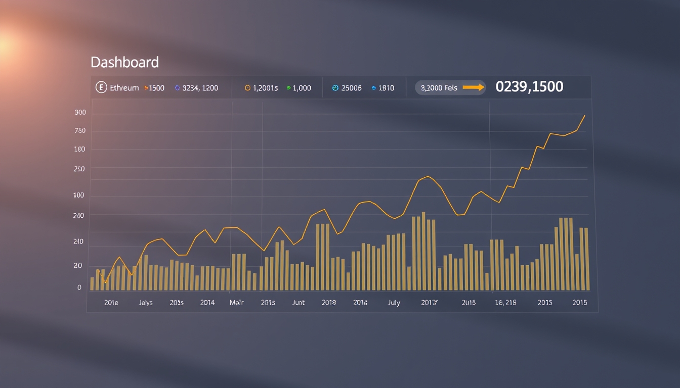 ethereum gas fees dashboard chart in editorial style