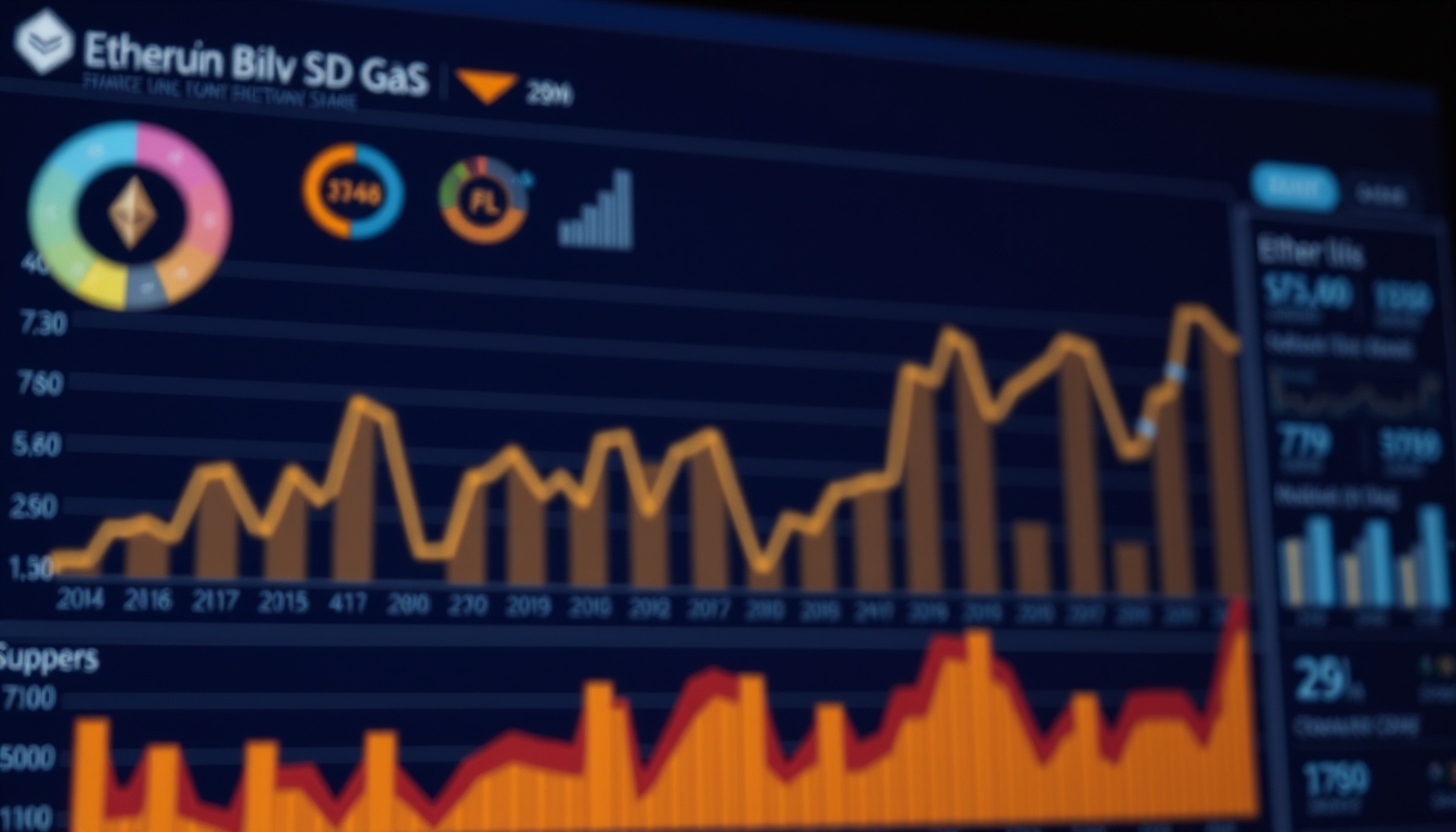 ethereum gas fees dashboard chart in editorial style