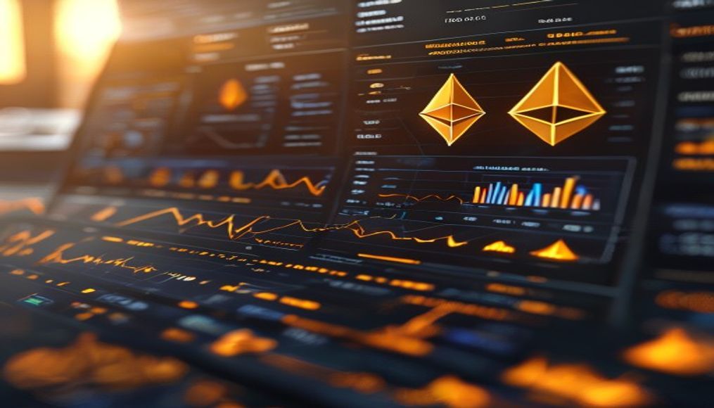 ethereum gas fees dashboard chart in editorial style
