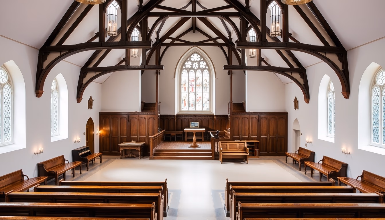 eton chapel interior in editorial style