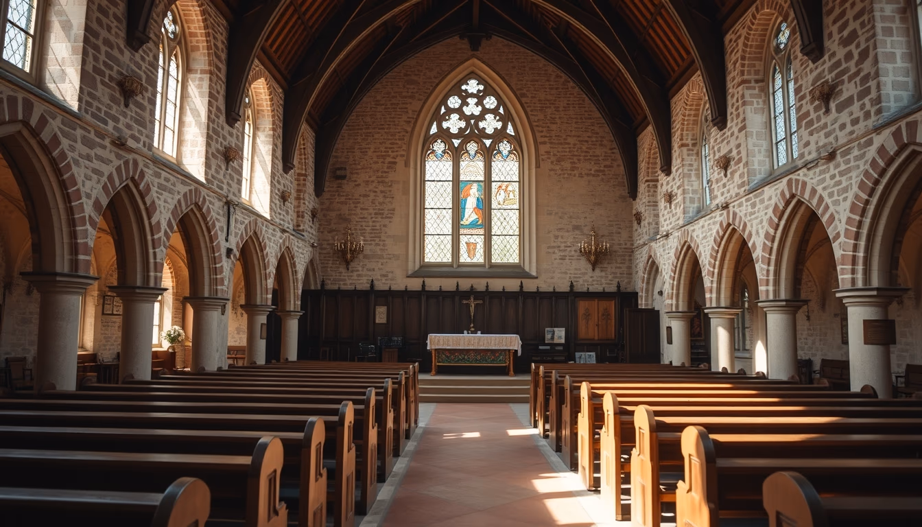eton chapel interior in editorial style