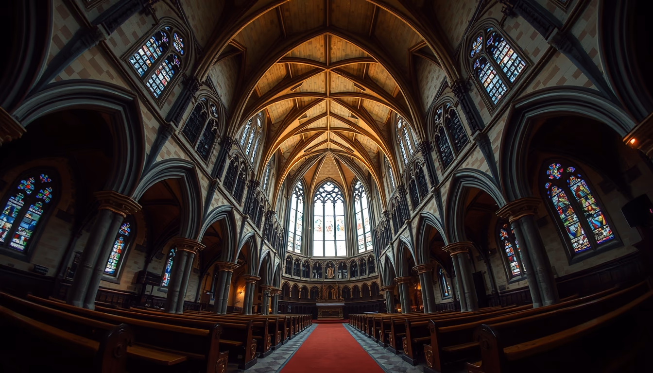 eton chapel interior in editorial style