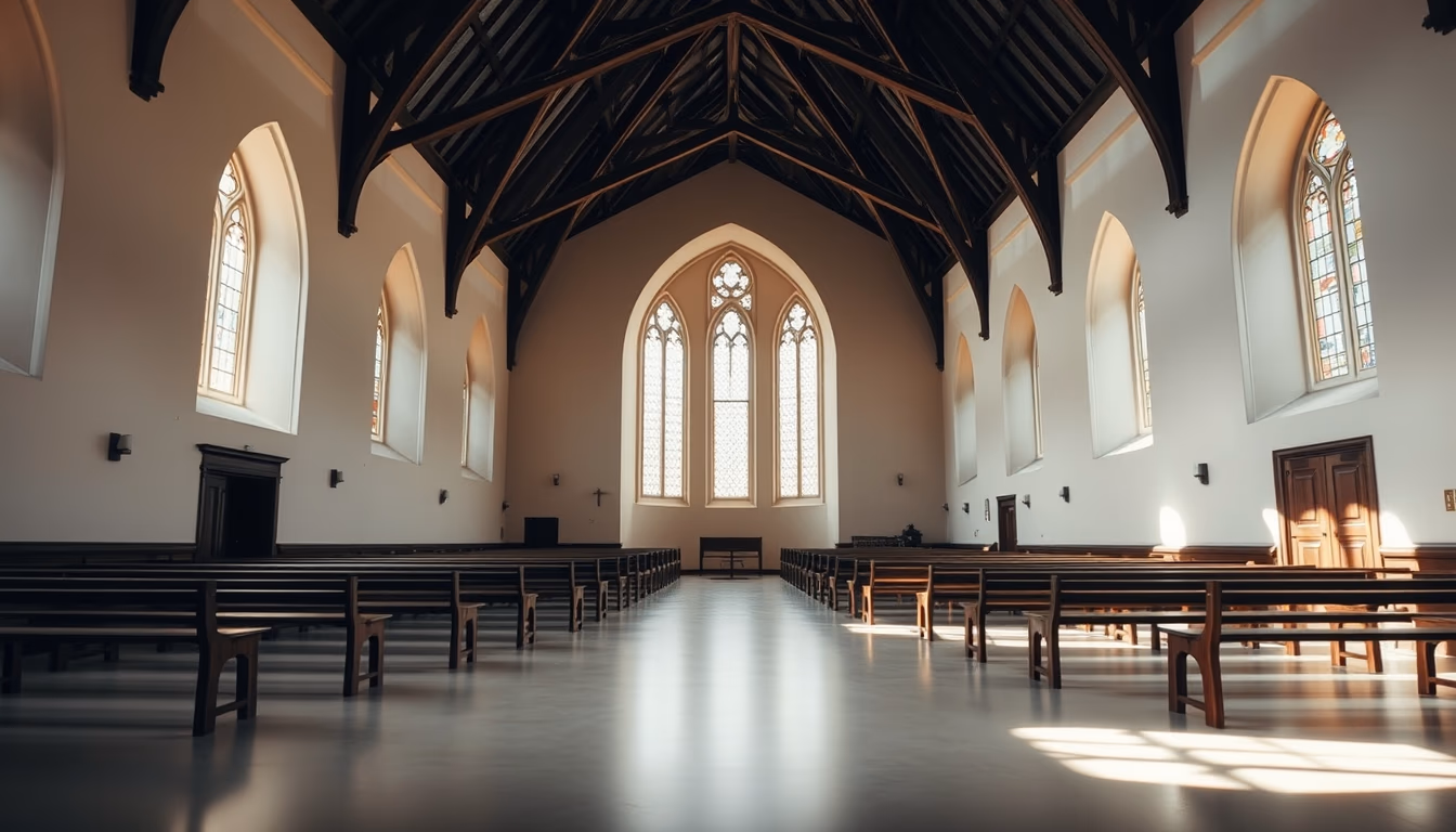 eton chapel interior in editorial style