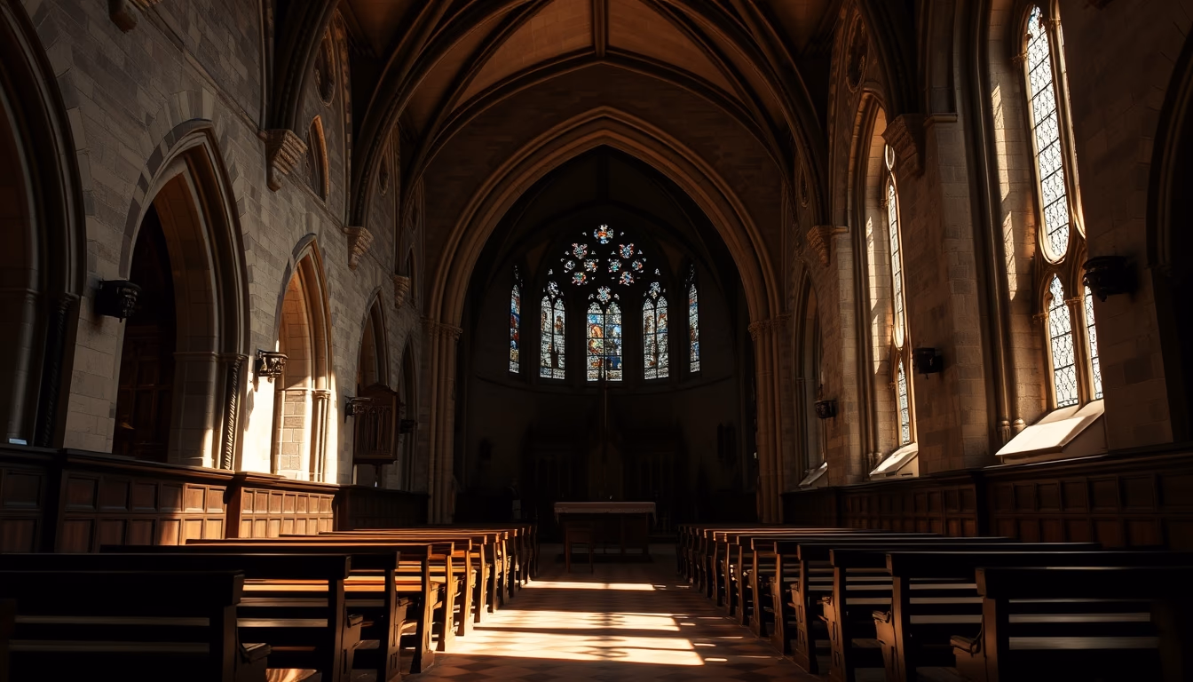 eton chapel interior in editorial style