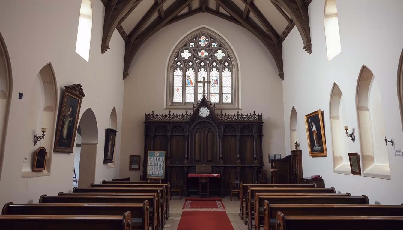 eton chapel interior in editorial style