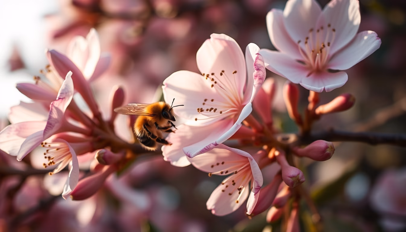 eucalyptus bee blooms in editorial style