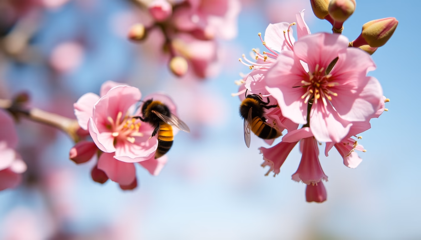 eucalyptus bee blooms in editorial style